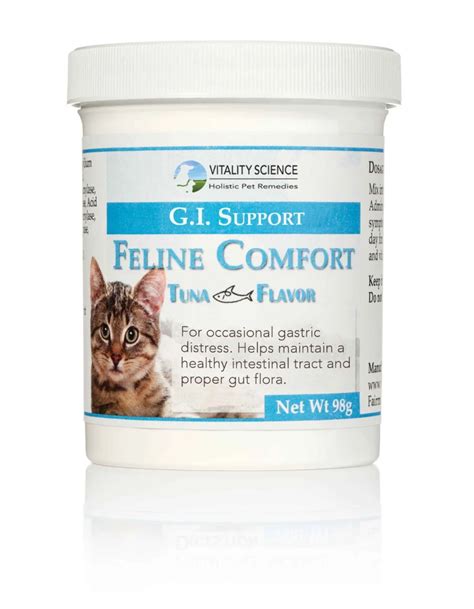 Same great digestive aid with probiotics, prebiotics, digestive enzymes, and gut soothing herbs, branded for kitty lovers. Digestive Aid for Cats | Feline Comfort | Vitality Science ...