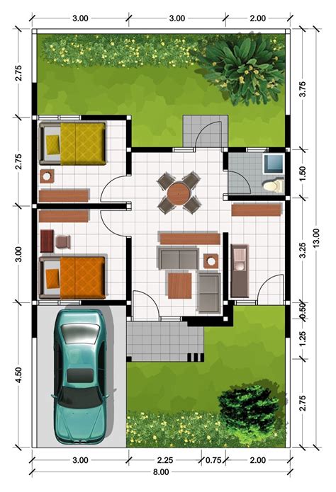 Inspirasi Penting Denah Rumah Minimalis 2 Kamar Type 36 Desain Rumah