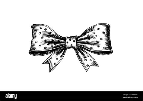 A Dotted Bow Ribbon T In A Vintage Engraved Style Vector Design For