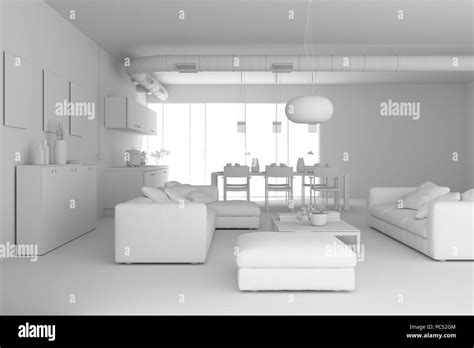 Model Of Modern Interior Design Living Room Stock Photo Alamy