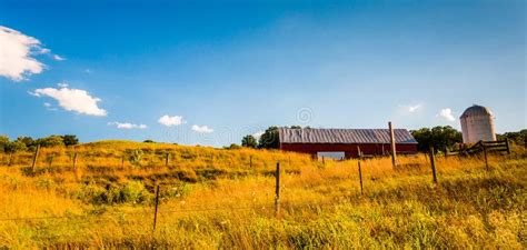 Barn And Fences On A Farm Field In The Shenandoah Valley Virgin Stock