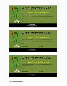 Golf Lessons Gift Certificate Template Images