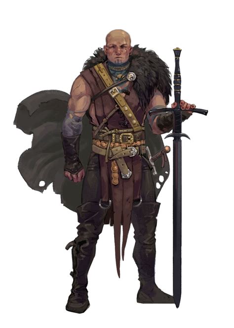 Male Human Fighter Mercenary Greatsword Pathfinder 2e Pfrpg Dnd Dandd 3