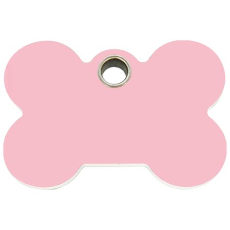 Flat Plastic Pink Bone Pet Tag - Small, Medium or Large png image
