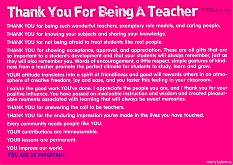 When thinking about what to write inside a thank. Thank You For Being A Teacher | Quotes I Love | Pinterest ...