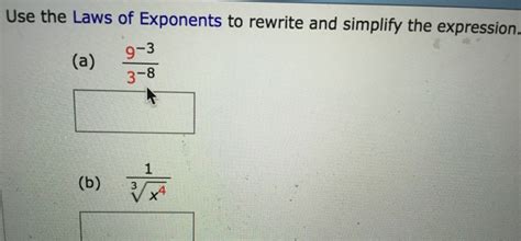 I thought the completing the square was about starting with x^2 + mx and adding (m/2)^2. Solved: Use The Laws Of Exponents To Rewrite And Simplify ... | Chegg.com