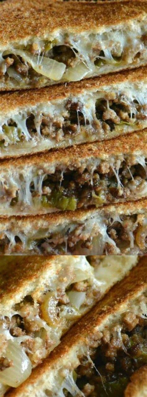 Ground beef is so versatile. Ground Beef Philly Cheesesteak Grilled Cheese Sandwiches | Cheesesteak recipe, Recipes, Philly ...