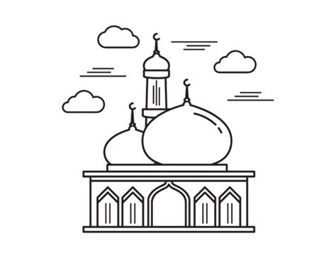 Outline Mosque Vector Design Graphic By Sabavector · Creative Fabrica