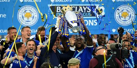 Leicester City Celebrate Premiership League Win As Jamie Vardy Scores