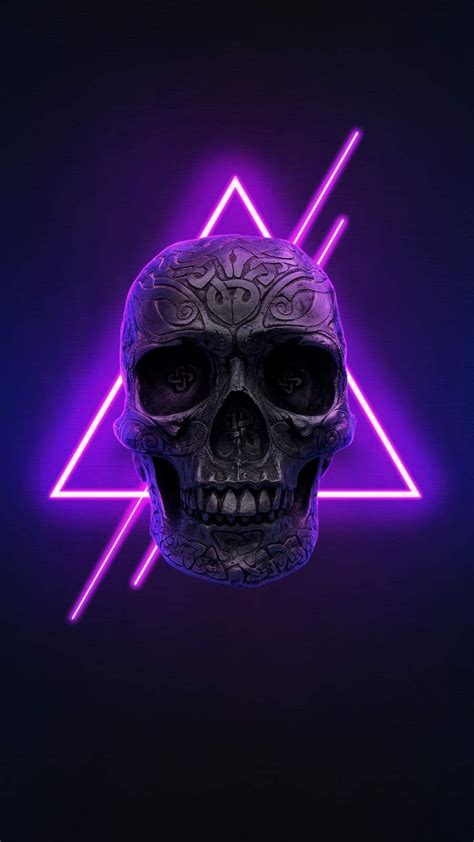 Neon Skull Wallpaper 4k