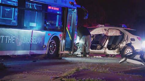 2 Hospitalized In Crash Between Stolen Car And Metrobus