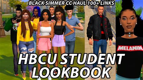 Sims4 Hbcu Student Lookbook Black Simmer Cc Haul 100 Links