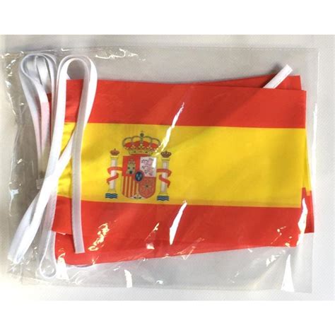 Tospa 10枚ミニ連続旗 スペイン 国旗 紋章入り 14×21cm 全長約35m テトロンポンジ製 666128トスパ世界の国旗販売