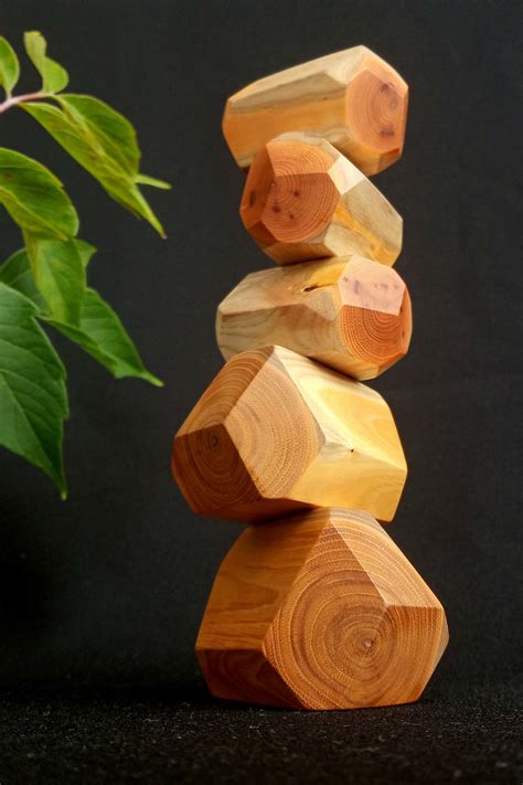 Tumi Ishi Wood Balancing Stones For Baby Buckthorn Wooden Etsy