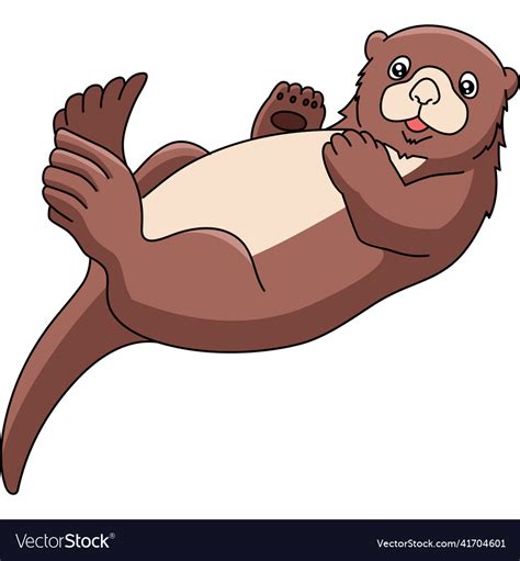 Sea Otter Cartoon Clipart Royalty Free Vector Image