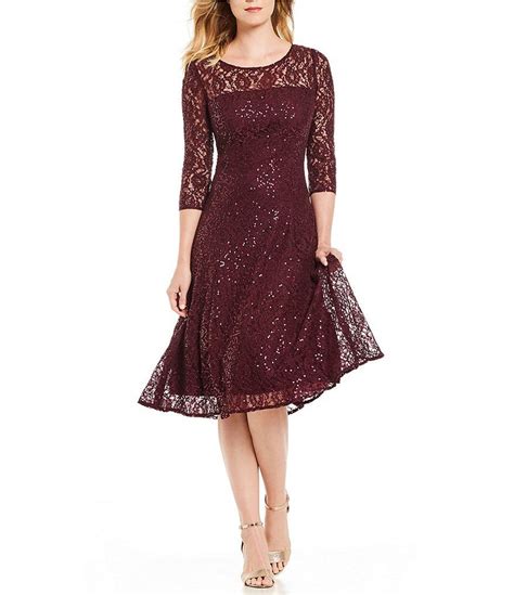 Ignite Evenings Sequin Lace Midi Dress Dillards Midi Dress With Sleeves Lace Midi Dress