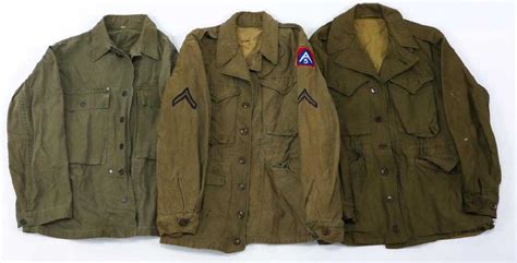 Wwii Us Army M43 Field Jacket And Hbt Tunic Lot Of 3