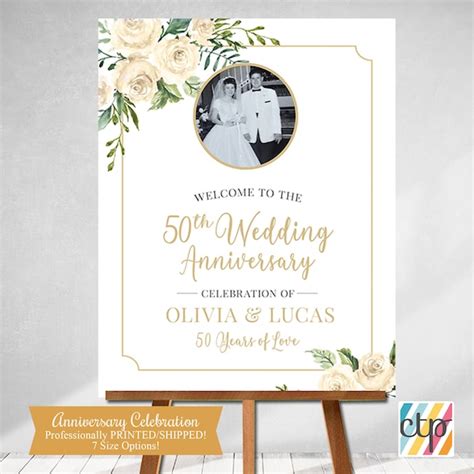 50th Wedding Anniversary Welcome Board Etsy