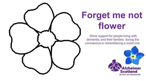 Forget Me Not Colouring Sheet Alzheimer Scotland