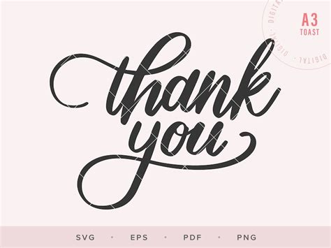 Thank You Svg Cut File Digital File Digital Sticker Silhouette Svg