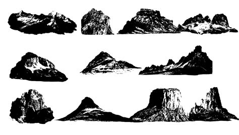 Artstation 20x High Quality Mountains Custom Shapes For Photoshop