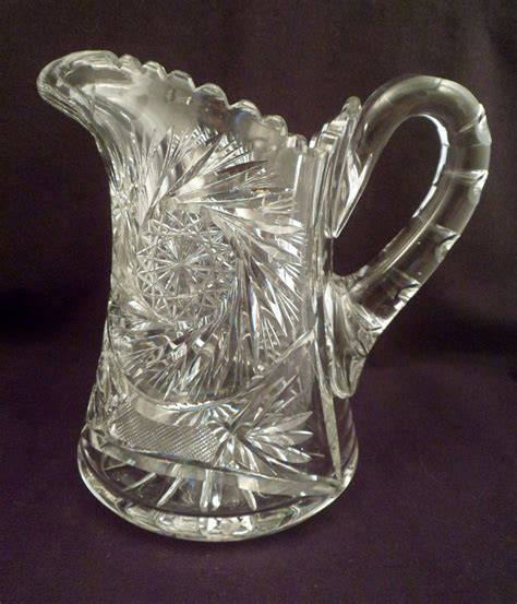 American Brilliant Period Antique Cut Crystal Pitcher Over 4