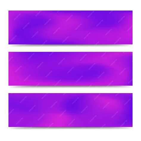 Premium Vector Smooth Abstract Blurred Gradient Purple Banners Set