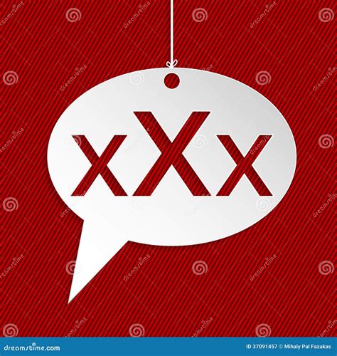 Hanging Speech Bubble Sign With Xxx Text Stock Vector Illustration Of