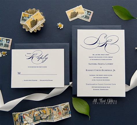 Amazon.com: Cheap Elegant Wedding Invitations with Monogram ...