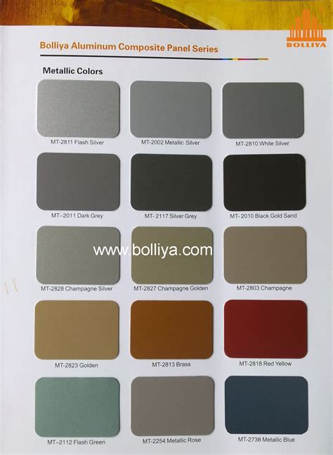 Color Chart Metallic Colors Guangdong Bolliya Metal Building
