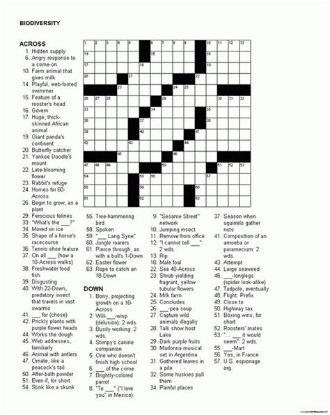 Newspaper Crosswords Printable Crossword Pinterest Crossword And