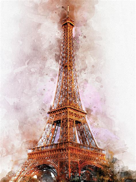 Eiffel Tower Paris Watercolor Painting By Mata Pixels