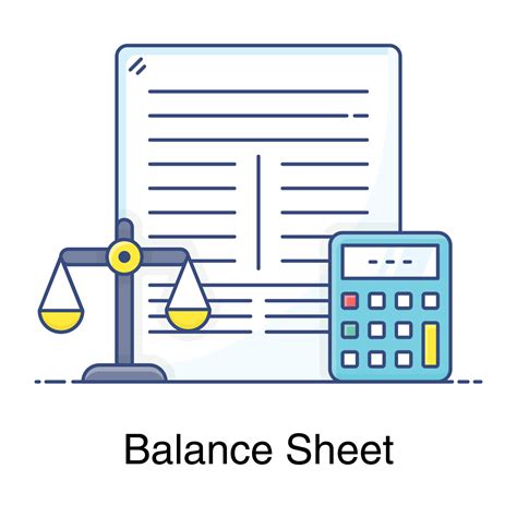 Paper With Balance Scale And Number Cruncher Showcasing Balance Sheet