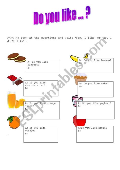 Do You Like Esl Worksheet By Bouquette