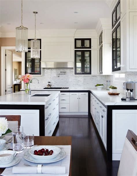 Blacks white and grays are popular cabinet colors in a contemporary design. Black and White KItchen Design - Contemporary - kitchen ...
