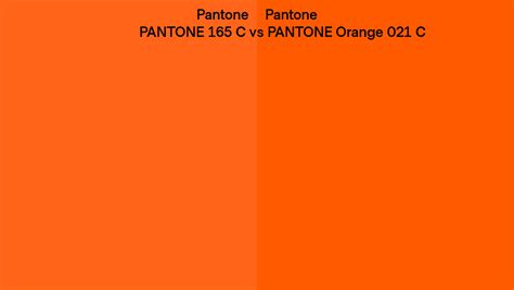 Pantone 165 C Vs Pantone Orange 021 C Side By Side Comparison