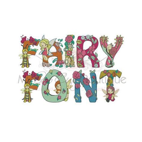 Fairy Machine Embroidery Font Monogram Alphabet Fairy Etsy Fairies