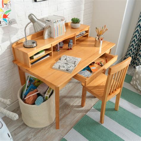 Single desk hot sale single desk and chair cheap classroom furniture metal frame height adjustable table set. KidKraft Avalon Kids 41.6" Writing Desk with Hutch and ...