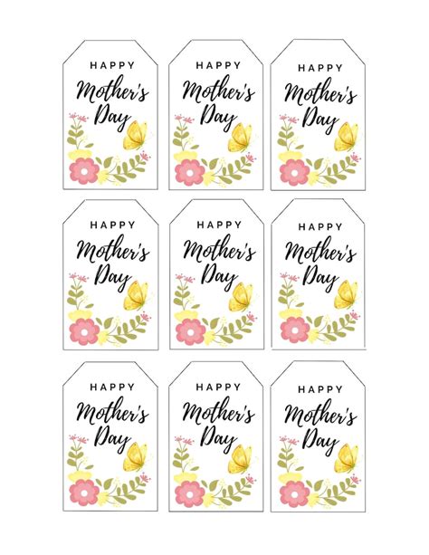Mothers Day Gift Tags Printable Mothers Day Treat Tags Etsy