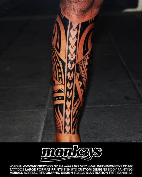 Polynesian Tribal Leg Tattoo Polynesian Tribal Full Calf 2 By Monk3ys