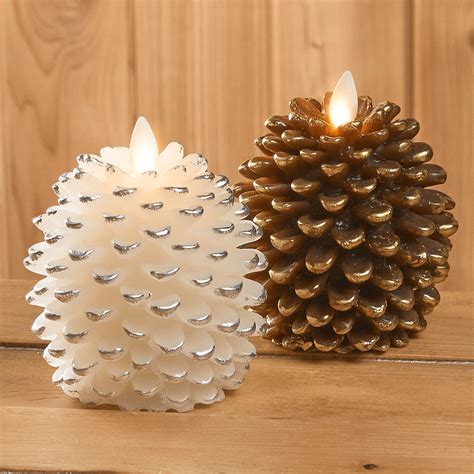 Luminara Flameless Pine Cone Candle To The Nines Manitowish Waters