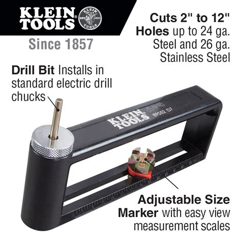 Klein 89552 Hole Cutter For Duct And Sheet Metal 2 To 12 Inch Jb Tools