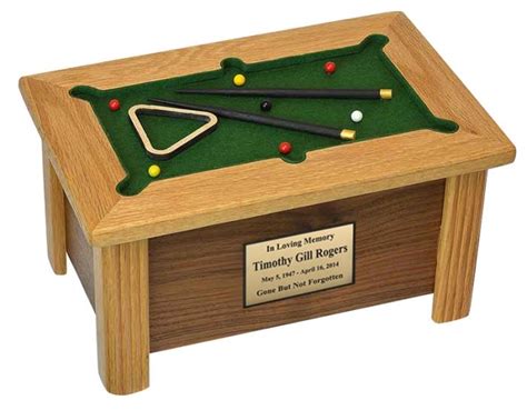 Pool Table And Billiards Cremation Urn In The Light Urns