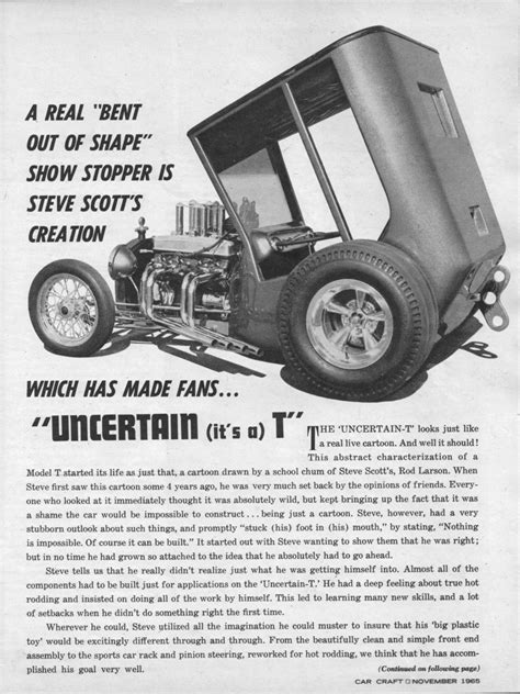 Car Craft Magazine Article For Uncertain T Custom Car Hot Rod Show Car From 1965 Custom