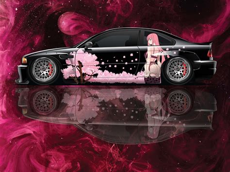 anime vehicle livery japanese theme side car wrap cast