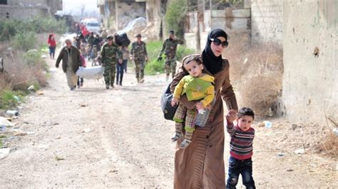 Hundreds Of Syrians Flee As Airstrikes Ramp Up In Eastern Ghouta Cbc News