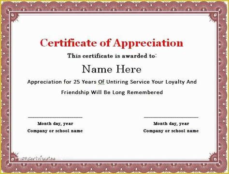 Years Of Service Certificate Template Free Of 30 Free Certificate Of