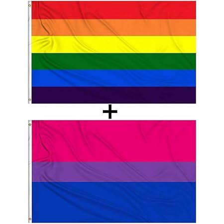 Amazon Com Aimtohome X Ft Rainbow Flag And Bi Pride Flag Gay Flag