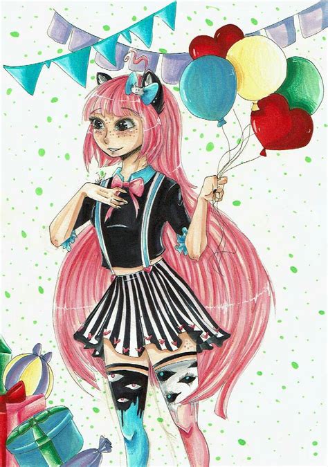 Happy Birthday To A Lovely Pink Haired Anime Neko Girl By