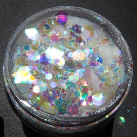 Holographic White Blend Loose Chunky Cosmetic Glitter By Aba 28g Bag